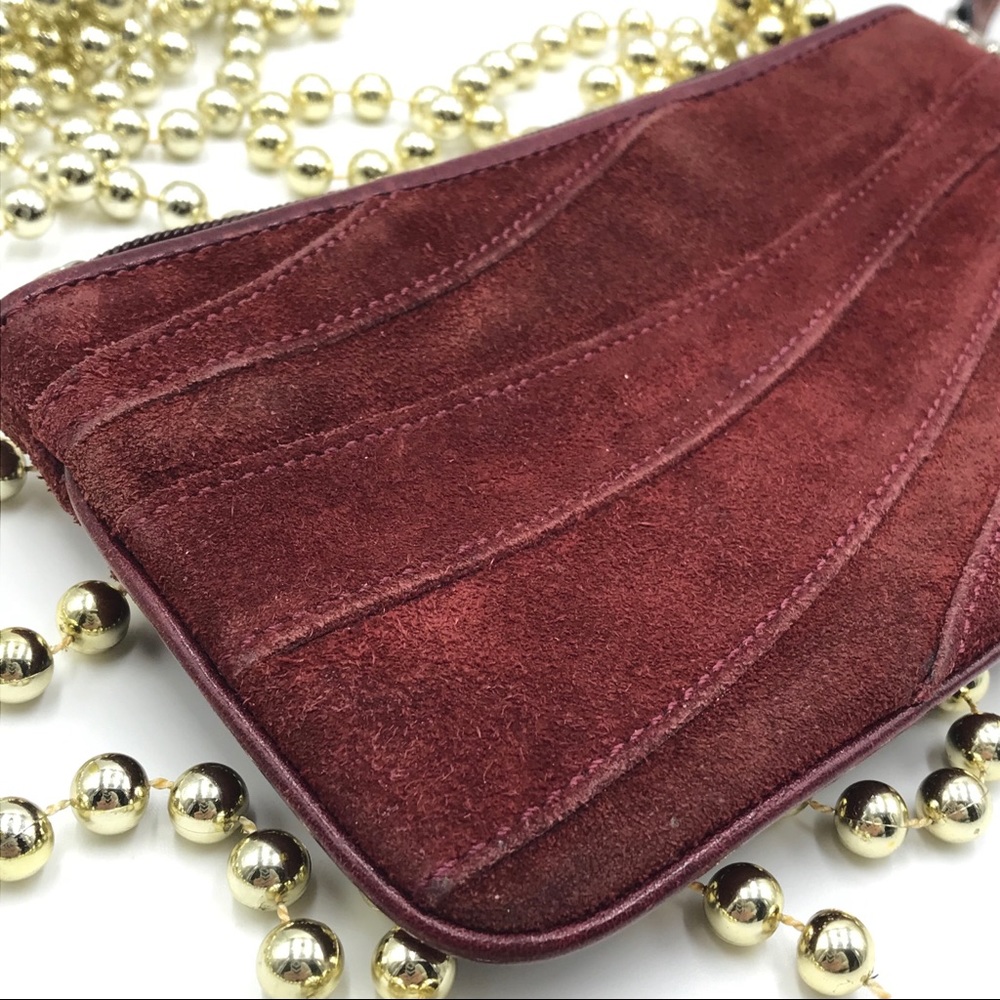 Coach Maroon Suede Leather Wristlet EUC - Picture 5 of 5